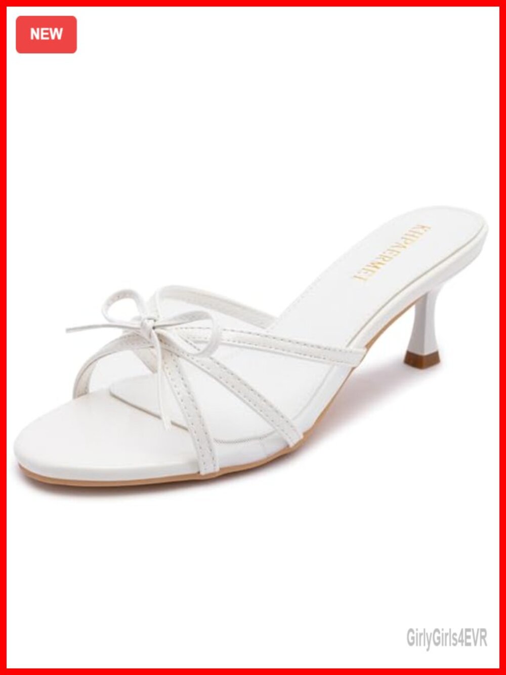 Women's Kitten Heel Sandals Open Round Toe Bow Vintage Mules